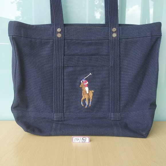 Polo Ralph Lauren Big Pony Canvas Tote Navy - Picture 2 of 16